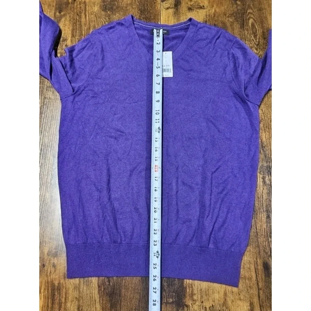 Banana Republic Luxury Blend V-Neck Purple Silk Cashmere Cotton Sweater Men's L